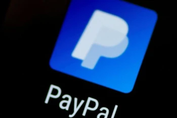 Logo ứng dụng PayPal trên điện thoại di động. (Nguồn: Reuters)