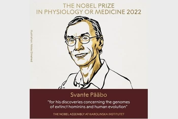 Giải Nobel Y Sinh 2022 thuộc về nhà di truyền học người Thụy Điển Svante Pääbo. (Ảnh: Nobel Prize)