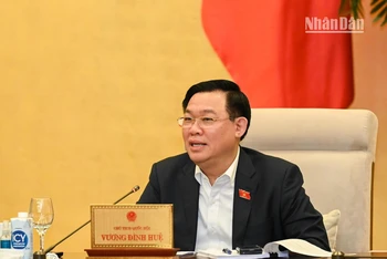 Chủ tịch Quốc hội Vương Đình Huệ phát biểu ý kiến tại phiên họp chiều 13/12. (Ảnh: DUY LINH)