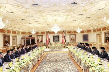 [Ảnh] Thủ tướng Phạm Minh Chính hội đàm với Quốc vương Brunei