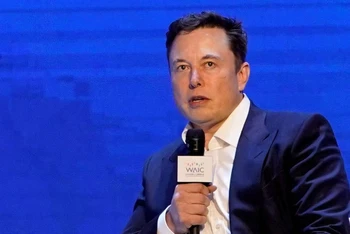 CEO Tesla Elon Musk dự Hội nghị trí tuệ nhân tạo thế giới (WAIC) tại Thượng Hải, Trung Quốc ngày 29/8/2019. (Ảnh: Reuters)