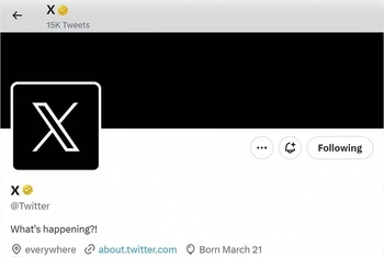 Ảnh chụp màn hình trang chính thức của Twitter với logo ‘X’.