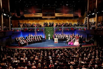 Toàn cảnh lễ trao giải Nobel tại Stockholm, Thụy Điển, ngày 10/12/2022. (Ảnh: Reuters)