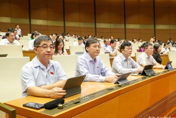 Các đại biểu Quốc hội dự phiên thảo luận ở hội trường ngày 2/11. (Ảnh: DUY LINH)