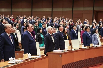 Tổng Bí thư Nguyễn Phú Trọng và các đồng chí lãnh đạo Đảng, Nhà nước dự phiên khai mạc Kỳ họp bất thường lần thứ 5, Quốc hội khóa XV.