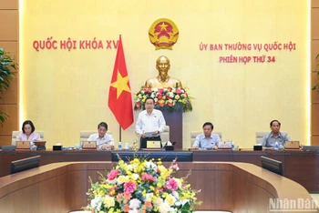 Chủ tịch Quốc hội Trần Thanh Mẫn phát biểu bế mạc phiên họp. (Ảnh: DUY LINH)