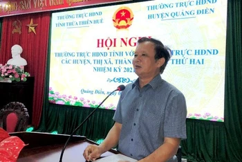 Bí thư Tỉnh ủy, Chủ tịch HĐND tỉnh Lê Trường Lưu phát biểu chỉ đạo hội nghị. (Ảnh: TB)