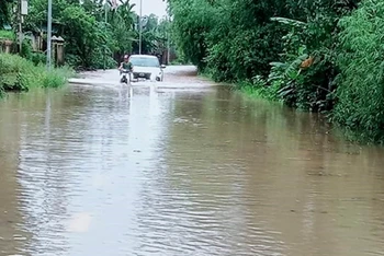 Mưa lớn, nước sông Bồ lên nhanh trong đêm khiến cho nhiều vùng thấp trũng tại Thừa Thiên Huế lại ngập lụt cục bộ.