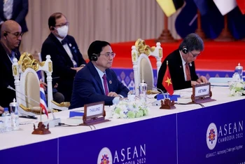 Thủ tướng Phạm Minh Chính tại Hội nghị Cấp cao ASEAN-Hoa Kỳ. (Ảnh: NHẬT BẮC)