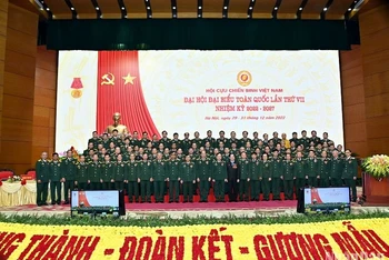 Ban Chấp hành Hội Cựu chiến binh Việt Nam khóa VII, nhiệm kỳ 2022-2027. (Ảnh: ĐĂNG KHOA)