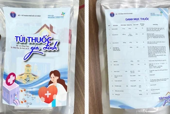 “Túi thuốc gia đình” với những thuốc thiết yếu (không thuộc nhóm phải kê đơn theo quy định) cùng các vật dụng chăm sóc cá nhân, giúp người dân tự chăm sóc sức khỏe trong giai đoạn khó khăn bị cô lập do nước lũ dâng cao.