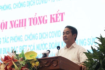 Bí thư Tỉnh ủy hậu Giang, Nghiêm Xuân Thành phát biểu tại buổi tổng kết.