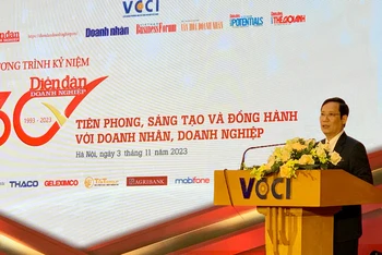 Chủ tịch VCCI phát biểu tại lễ kỷ niệm.