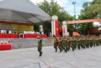 Lễ ra mắt Lực lượng tham gia bảo vệ an ninh trật tự ở cơ sở tại huyện Tiên Du, tỉnh Bắc Ninh.