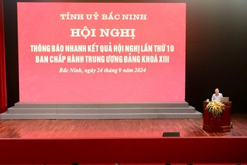 Tỉnh ủy Bắc Ninh tổ chức Hội nghị thông báo nhanh kết quả Hội nghị lần thứ 10, Ban Chấp hành Trung ương Đảng khóa XIII tới đội ngũ cán bộ chủ chốt.