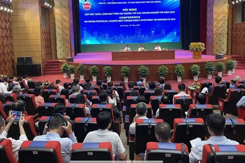 Hội nghị lãnh đạo tỉnh Hải Dương gặp mặt các doanh nghiệp FDI.