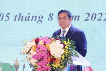Thủ tướng Chính phủ Phạm Minh Chính dự và phát biểu tại lễ kỷ niệm 20 năm thành lập Bộ Tài nguyên và Môi trường. 