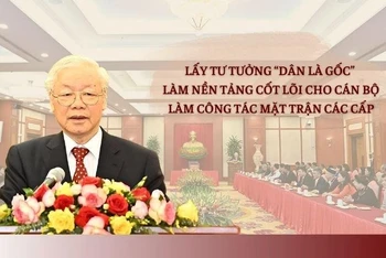 Tổng Bí thư Nguyễn Phú Trọng phát biểu tại buổi gặp mặt. (Ảnh: ĐĂNG KHOA)
