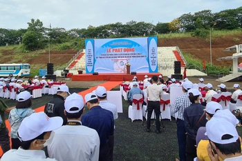 Quang cảnh Lễ phát động Chiến dịch tiêm chủng vaccine phòng Covid-19 tại Đắk Nông.