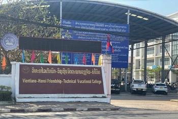 Trường Cao đẳng kỹ thuật nghề hữu nghị Vientiane-Hà Nội, một trong những cơ sở đào tạo nghề tại thủ đô Vientiane, Lào. Ảnh: Hải Tiến.