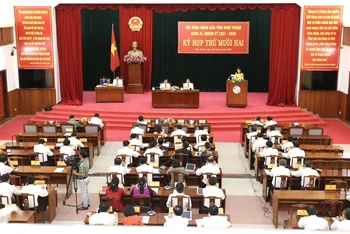 Quang cảnh kỳ họp thứ 12, Hội đồng nhân dân tỉnh Ninh Thuận khóa XI, nhiệm kỳ 2021-2026.