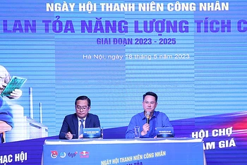 Phó Chủ tịch Thường trực Hội Liên hiệp Thanh niên Việt Nam Nguyễn Kim Quy thông tin về Ngày hội. 