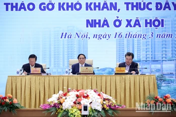 Thủ tướng Chính phủ Phạm Minh Chính chủ trì hội nghị tháo gỡ khó khăn, thúc đẩy phát triển nhà ở xã hội.