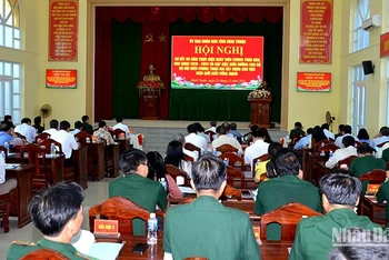 Toàn cảnh Hội nghị sơ kết 5 năm Ngày Biên phòng toàn dân, giai đoạn 2019-2024 tỉnh Bình Thuận.