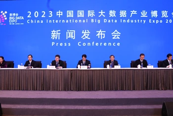 Họp báo giới thiệu Hội chợ triển lãm Big Data quốc tế năm 2023 tại Bắc Kinh ngày 20/2. (Ảnh: bigdata-expo.cn)