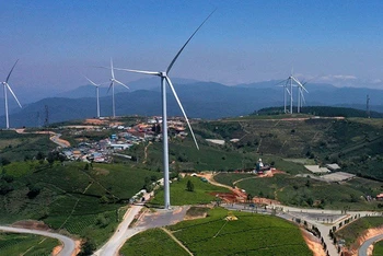 Một dự án điện gió trên địa bàn tỉnh Lâm Đồng. (Ảnh NGỌC HÀ)