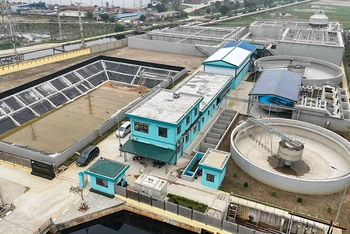 Khu xử lý nước thải ở Khu công nghiệp dệt may Phố Nối, tỉnh Hưng Yên.