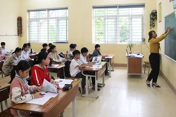 Giờ học tại Trường THCS Yên Sơn, huyện Thanh Sơn (Phú Thọ).