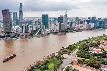 Một góc Thành phố Hồ Chí Minh nhìn từ trên cao.