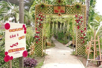 Nên thơ cổng cưới lá dừa