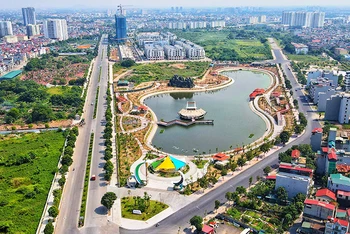Công viên Ngọc Thụy (quận Long Biên) góp phần tạo thêm những lá phổi xanh cho Thủ đô.