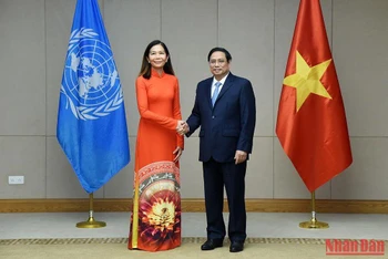Thủ tướng Phạm Minh Chính và bà Pauline Tamesis, Điều phối viên thường trú của Liên hợp quốc tại Việt Nam.