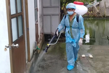 Nhiều địa phương ở Thái Bình tổ chức phun khử khuẩn, vệ sinh môi trường ngăn ngừa dịch bệnh phát sinh.