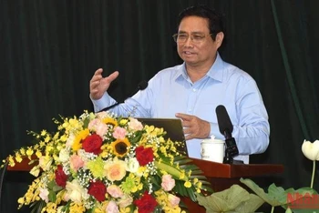 Thủ tướng Phạm Minh Chính phát biểu tại buổi làm việc. (Ảnh: Trần Hải)