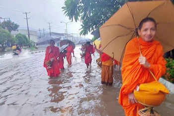 Dự báo bão Noru gây mưa lớn có thể gây ngập lụt tại khu vực Thủ đô Vientiane và tỉnh Vientiane. (Ảnh: Duy Toàn)