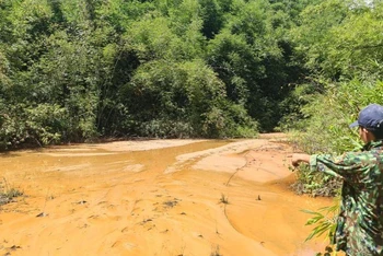 Bùn, đất từ hoạt động đào, đãi vàng trái phép làm ô nhiễm hàng chục kilômét suối tự nhiên.