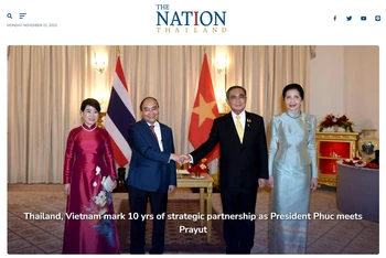 Báo chí Thái Lan đánh giá cao chuyến thăm của Chủ tịch nước Nguyễn Xuân Phúc