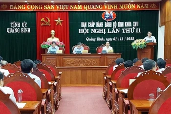 Quang cảnh Hội nghị của Tỉnh ủy Quảng Bình.