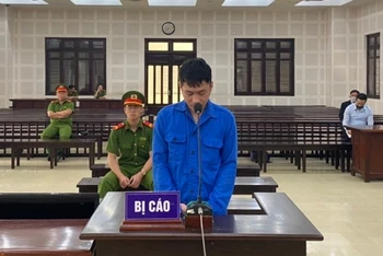 Bị cáo Nguyễn Đức Tài tại phiên tòa. (Ảnh: PV)