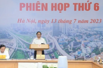 Thủ tướng Phạm Minh Chính phát biểu ý kiến tại Phiên họp thứ 6 Ban Chỉ đạo Nhà nước các công trình, dự án quan trọng quốc gia, trọng điểm ngành giao thông vận tải. 