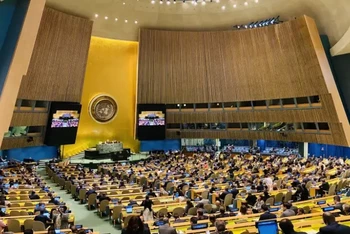 Phiên bầu chọn 5 nước ủy viên không thường trực mới của Hội đồng Bảo an Liên hợp quốc, ngày 6/6/2023. (Ảnh: Yonhap/TTXVN)