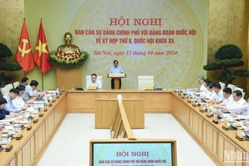 Thủ tướng Phạm Minh Chính và Chủ tịch Quốc hội Trần Thanh Mẫn đồng chủ trì Hội nghị. (Ảnh: Trần Hải)