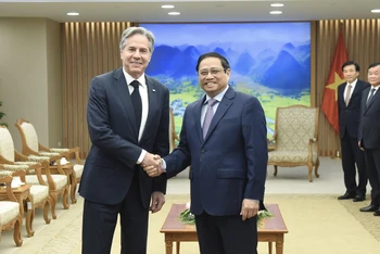 Thủ tướng Phạm Minh Chính đón Bộ trưởng Ngoại giao Hoa Kỳ Antony Blinken.