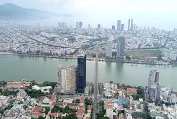 Một góc thành phố Đà Nẵng nhìn từ trên cao.