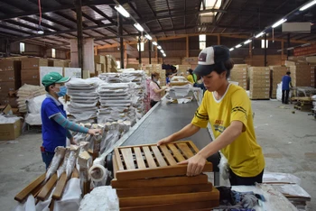 Dây chuyền sản xuất gỗ tại Công ty sản xuất gỗ Vinafor Đà Nẵng, ảnh K.H