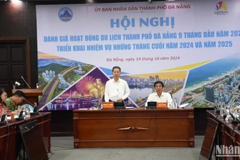 Bí thư Thành ủy Đà Nẵng Nguyễn Văn Quảng phát biểu kết luận Hội nghị. (Ảnh: ANH ĐÀO)